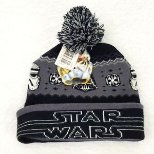 Disney Star Wars Black Gray and White Beanie